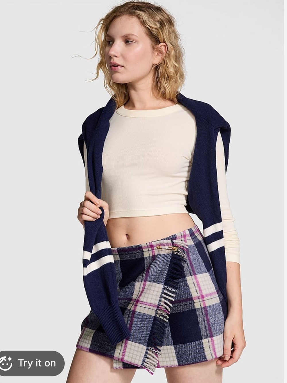 NWT PINK Victoria's Secret plaidPencil Mini Skirt Size M